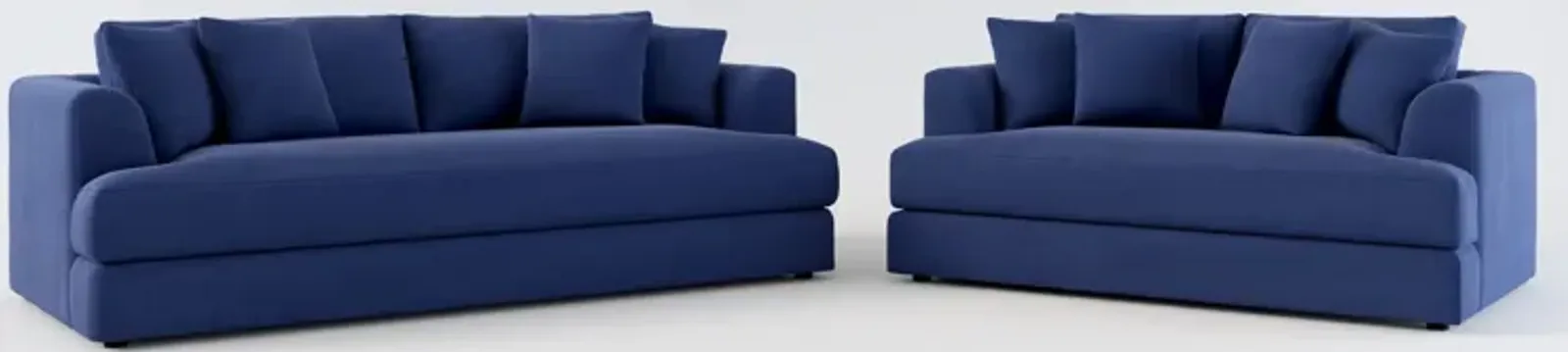 Ridley Foam Comfort Sofa and Loveseat Set - Abington Indigo