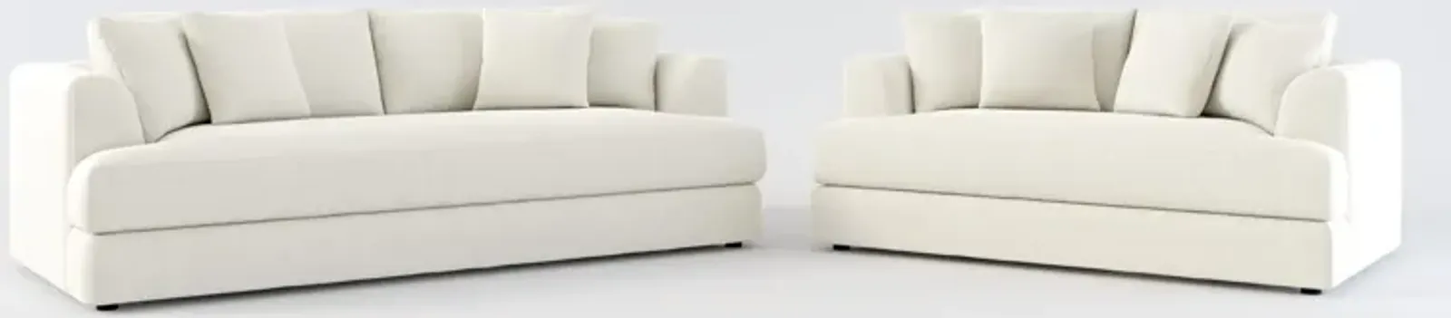 Ridley Foam Comfort Sofa and Loveseat Set - Anders Ivory