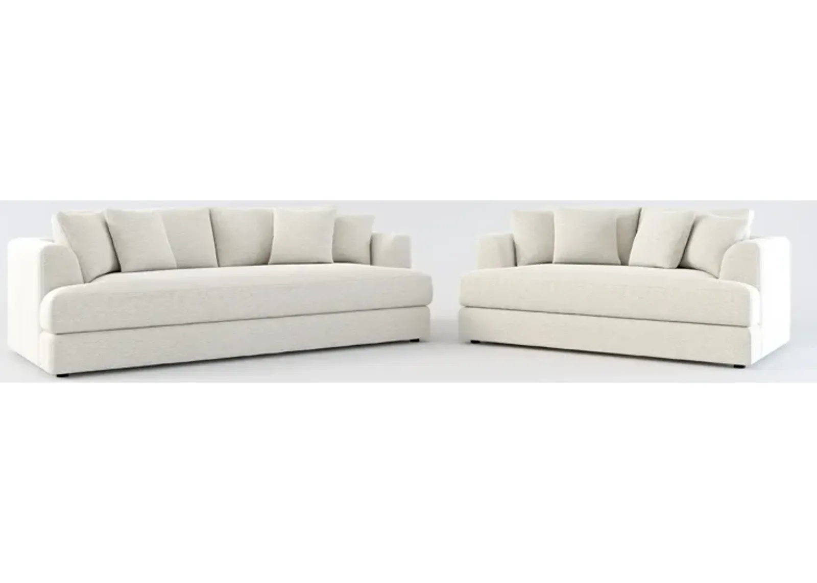 Ridley Foam Comfort Sofa and Loveseat Set - Everton Grey