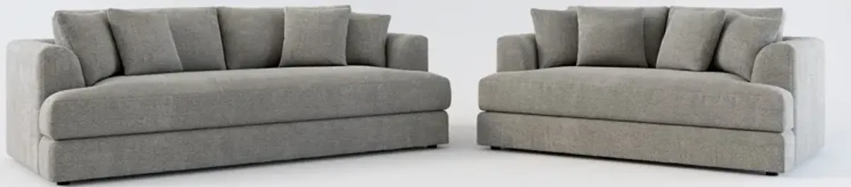 Ridley Foam Comfort Sofa and Loveseat Set - Living Large Charcoal