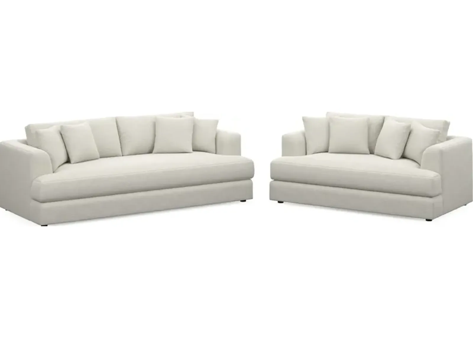 Ridley Foam Comfort Sofa and Loveseat Set - Living Large White