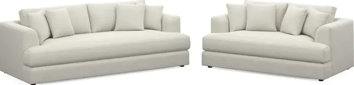 Ridley Foam Comfort Sofa and Loveseat Set - Living Large White