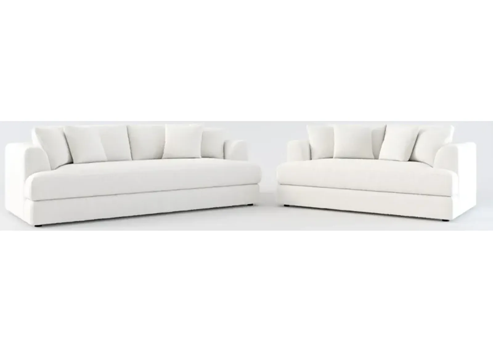 Ridley Foam Comfort Sofa and Loveseat Set - Bloke Snow