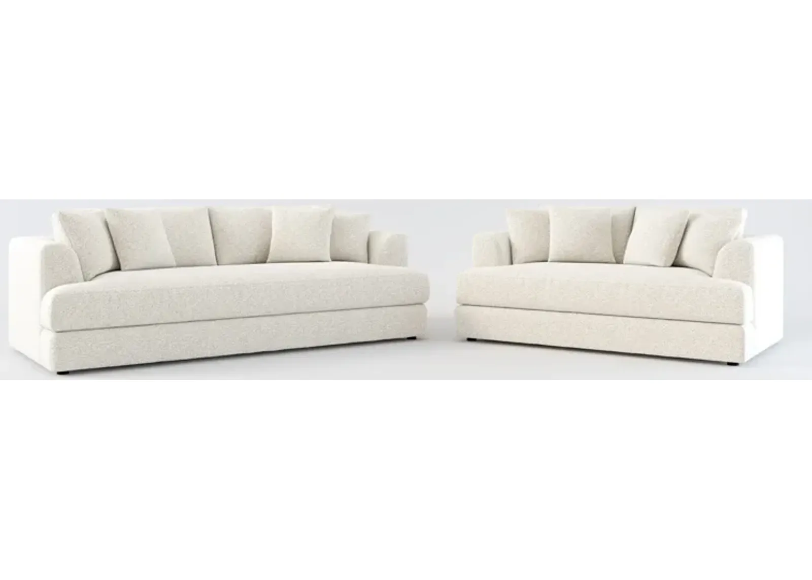 Ridley Foam Comfort Sofa and Loveseat Set - Muse Stone