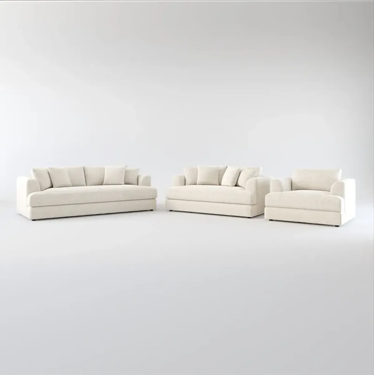 Ridley Foam Comfort Sofa, Loveseat, and Chair Set - Mason Porcelain