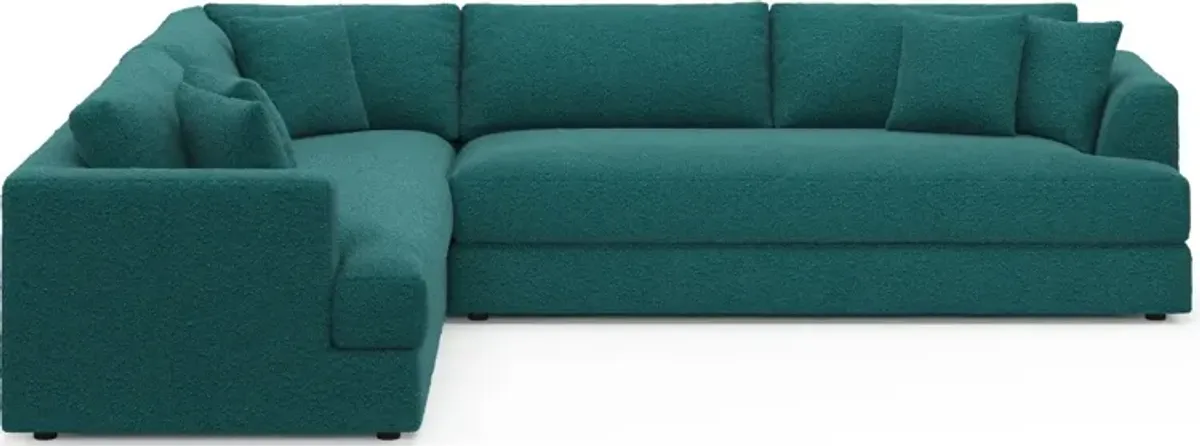 Ridley Foam Comfort 2-Piece Sectional with Right-Facing Sofa - Bloke Peacock