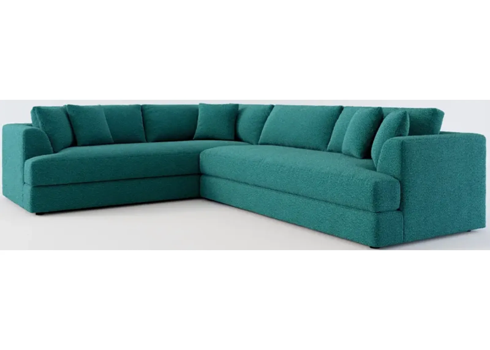 Ridley Foam Comfort 2-Piece Sectional with Right-Facing Sofa - Bloke Peacock