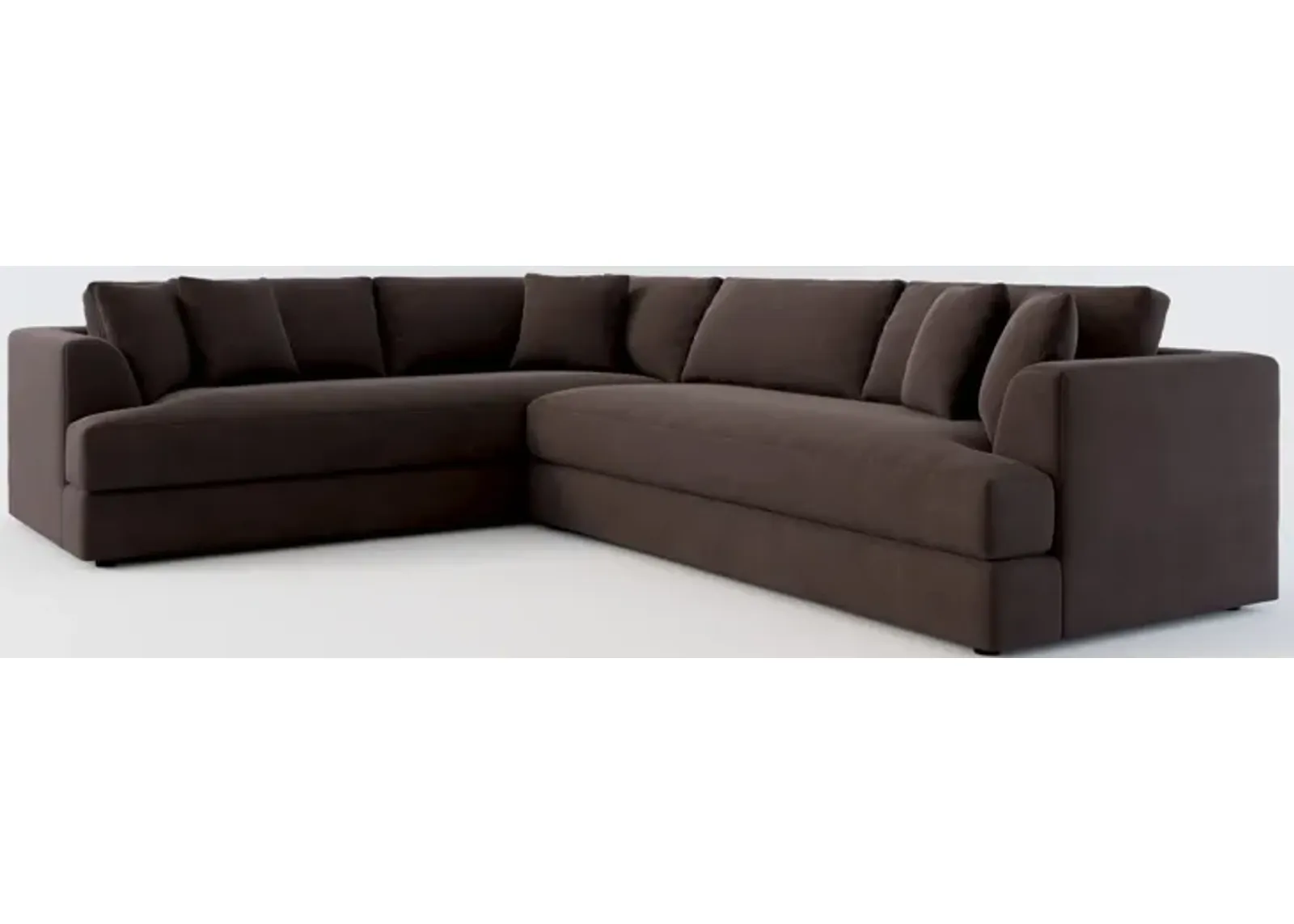 Ridley Foam Comfort 2-Piece Sectional with Right-Facing Sofa - Merrimac Dark Brown