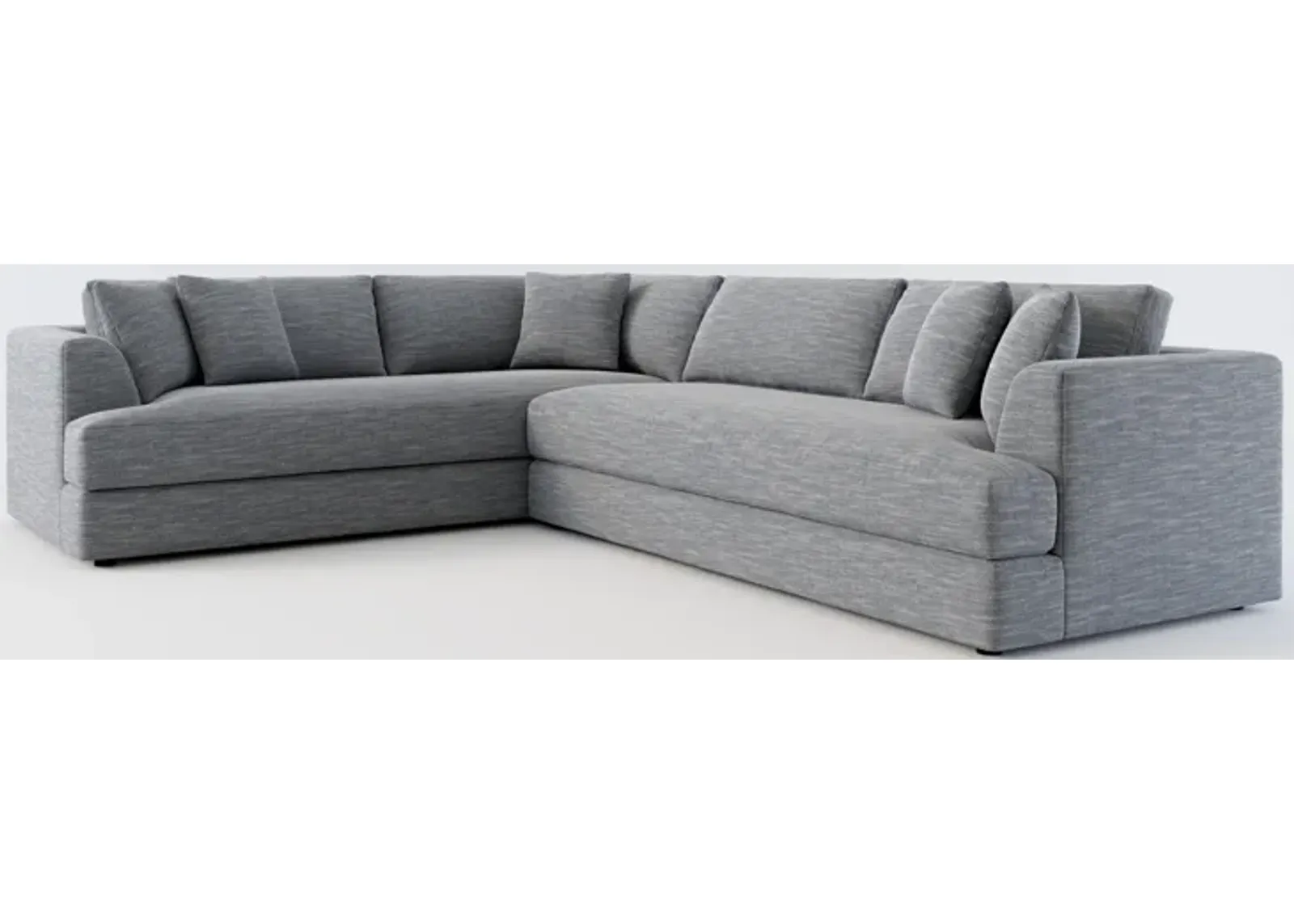 Ridley Foam Comfort 2-Piece Sectional with Right-Facing Sofa - Dudley Indigo