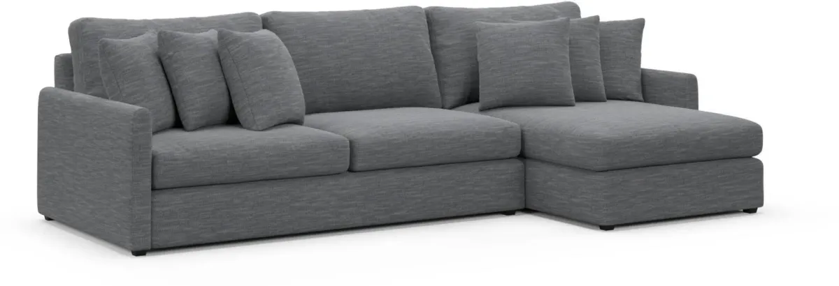 Jaden Foam Comfort Sectional - Dudley Indigo