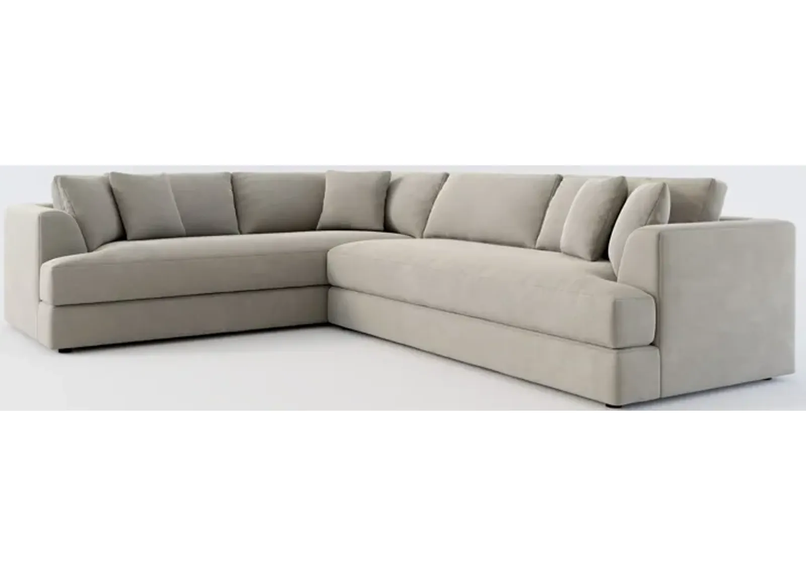 Ridley Foam Comfort 2-Piece Sectional with Right-Facing Sofa - Abington Fog