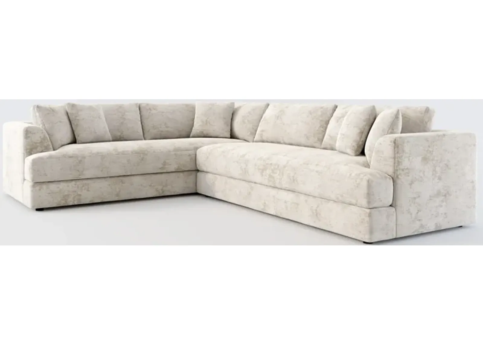 Ridley Foam Comfort 2-Piece Sectional with Right-Facing Sofa - Hearth Cement