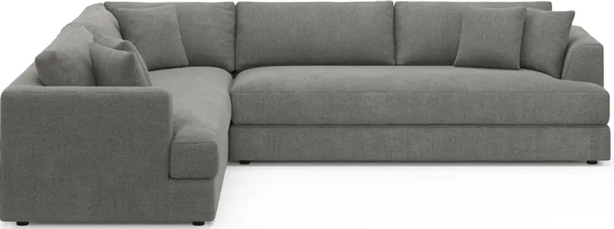 Ridley Foam Comfort 2-Piece Sectional with Right-Facing Sofa - Living Large Charcoal