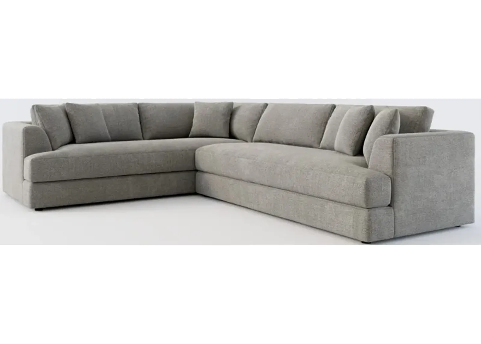 Ridley Foam Comfort 2-Piece Sectional with Right-Facing Sofa - Living Large Charcoal