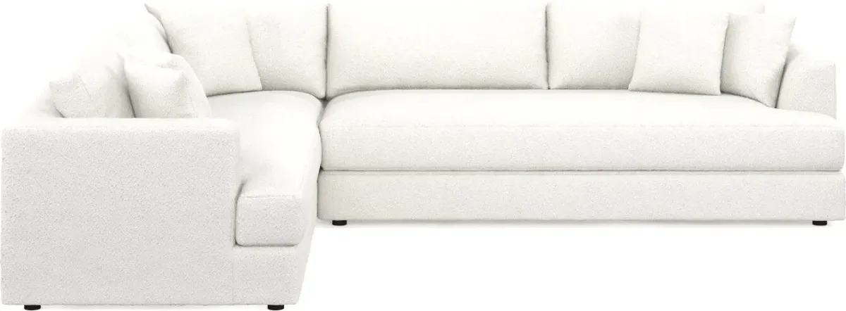 Ridley Foam Comfort 2-Piece Sectional with Right-Facing Sofa - Bloke Snow