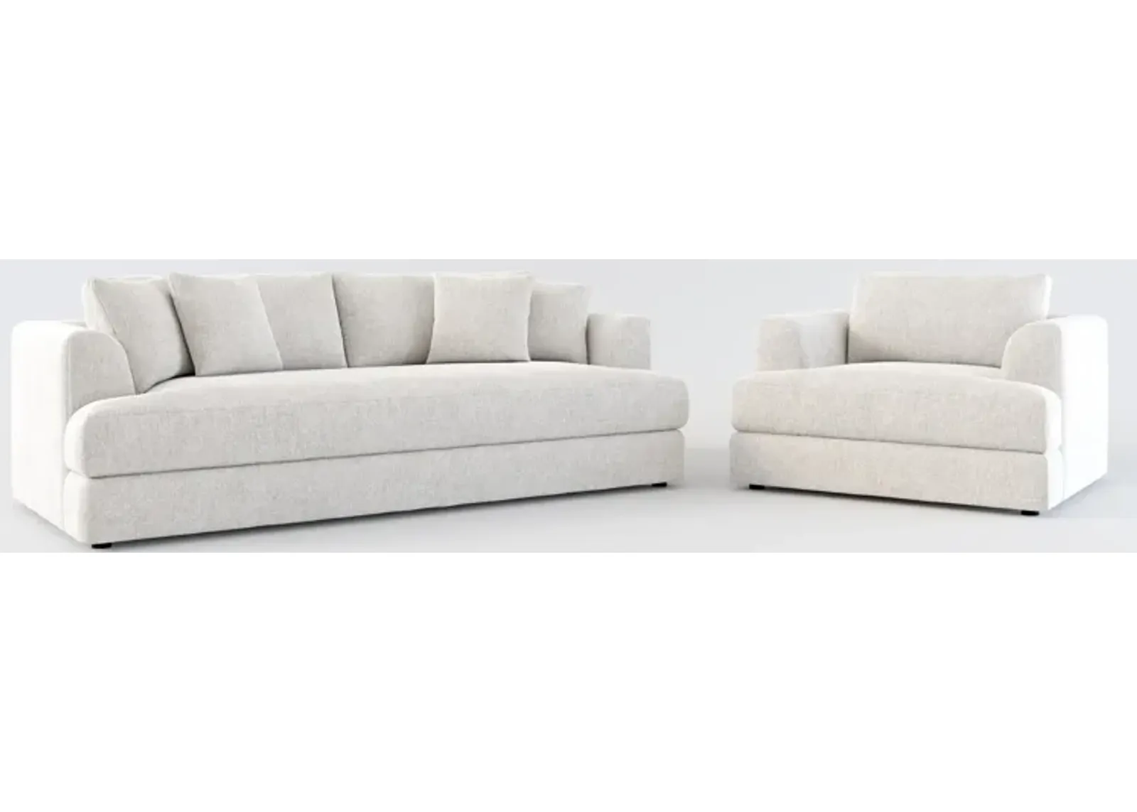 Ridley Hybrid Comfort Sofa and Chair Set - Burmese Granite