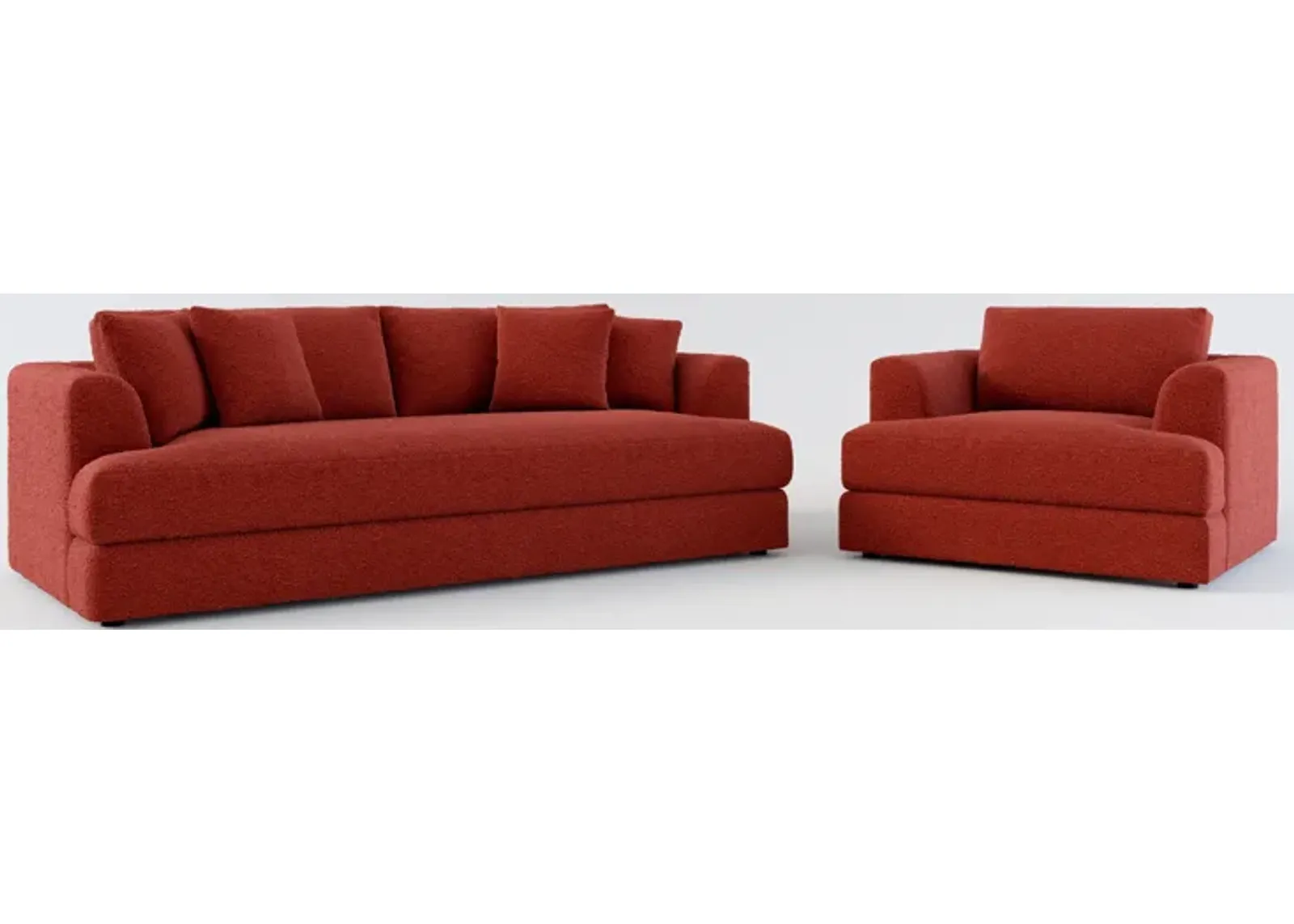 Ridley Hybrid Comfort Sofa and Chair Set - Bloke Brick