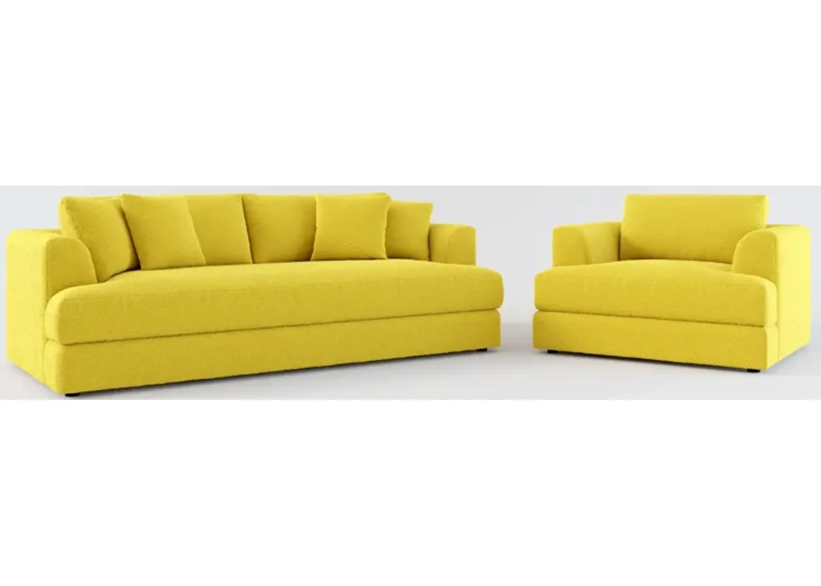 Ridley Hybrid Comfort Sofa and Chair Set - Bloke Goldenrod