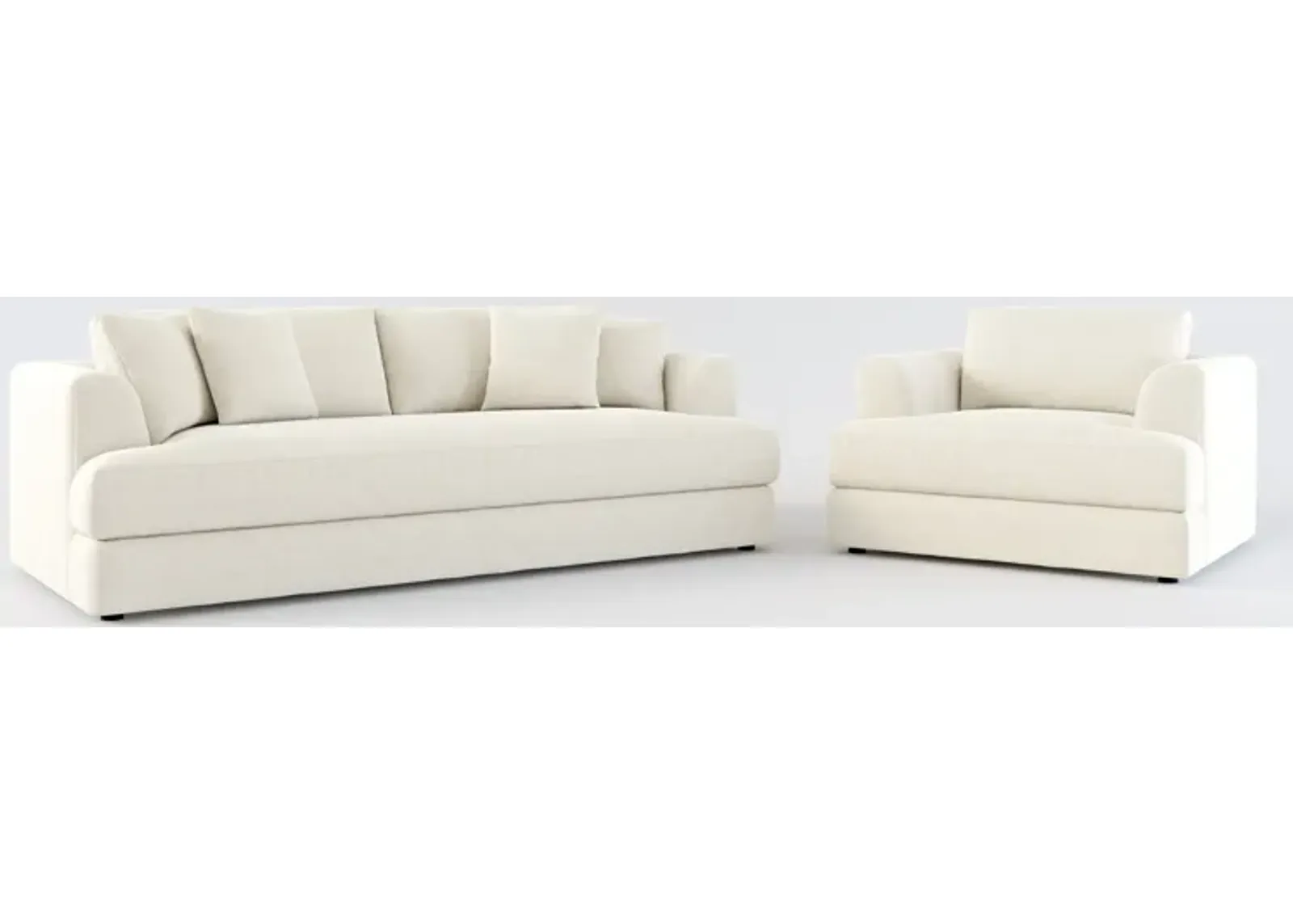 Ridley Hybrid Comfort Sofa and Chair Set - Curious Pearl