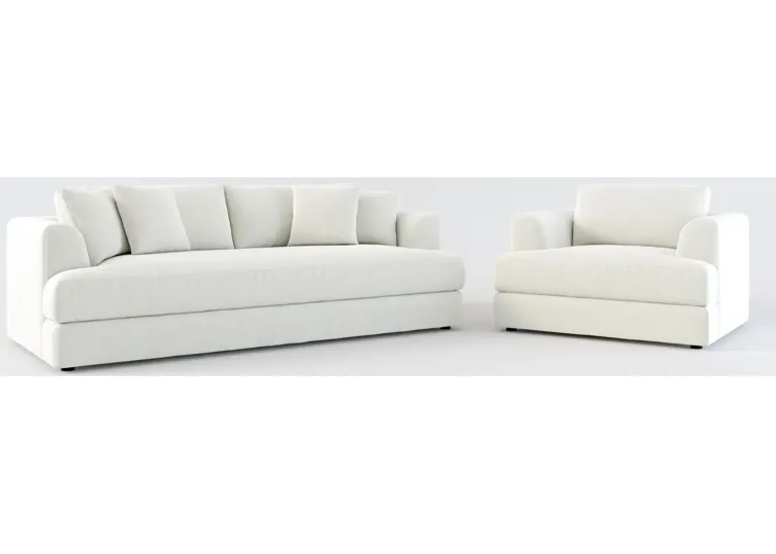 Ridley Hybrid Comfort Sofa and Chair Set - Oslo Snow