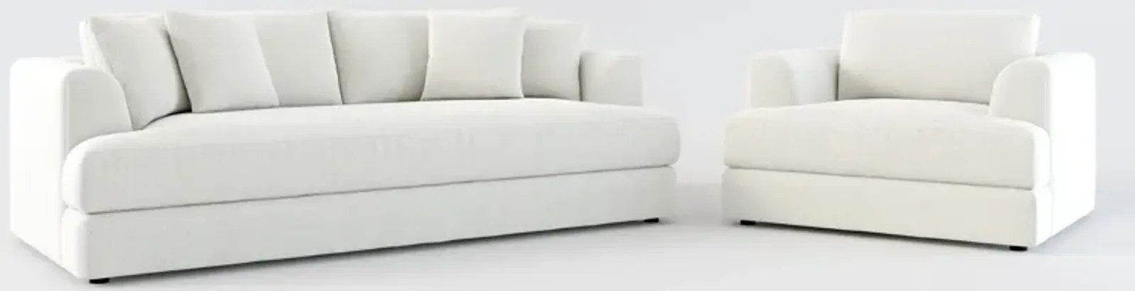 Ridley Hybrid Comfort Sofa and Chair Set - Oslo Snow