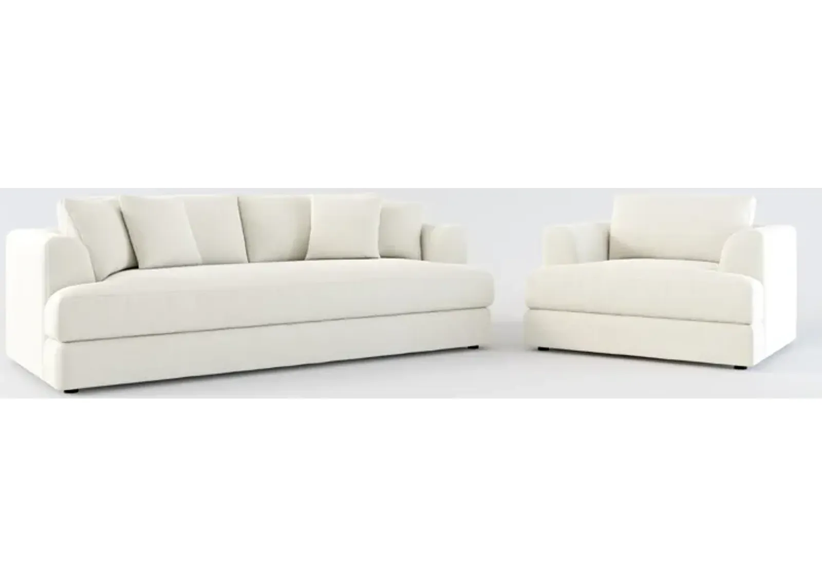 Ridley Hybrid Comfort Sofa and Chair Set - Anders Ivory