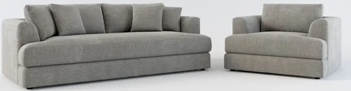 Ridley Hybrid Comfort Sofa and Chair Set - Living Large Charcoal