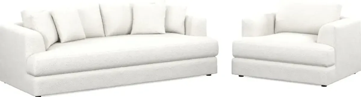 Ridley Hybrid Comfort Sofa and Chair Set - Bloke Snow