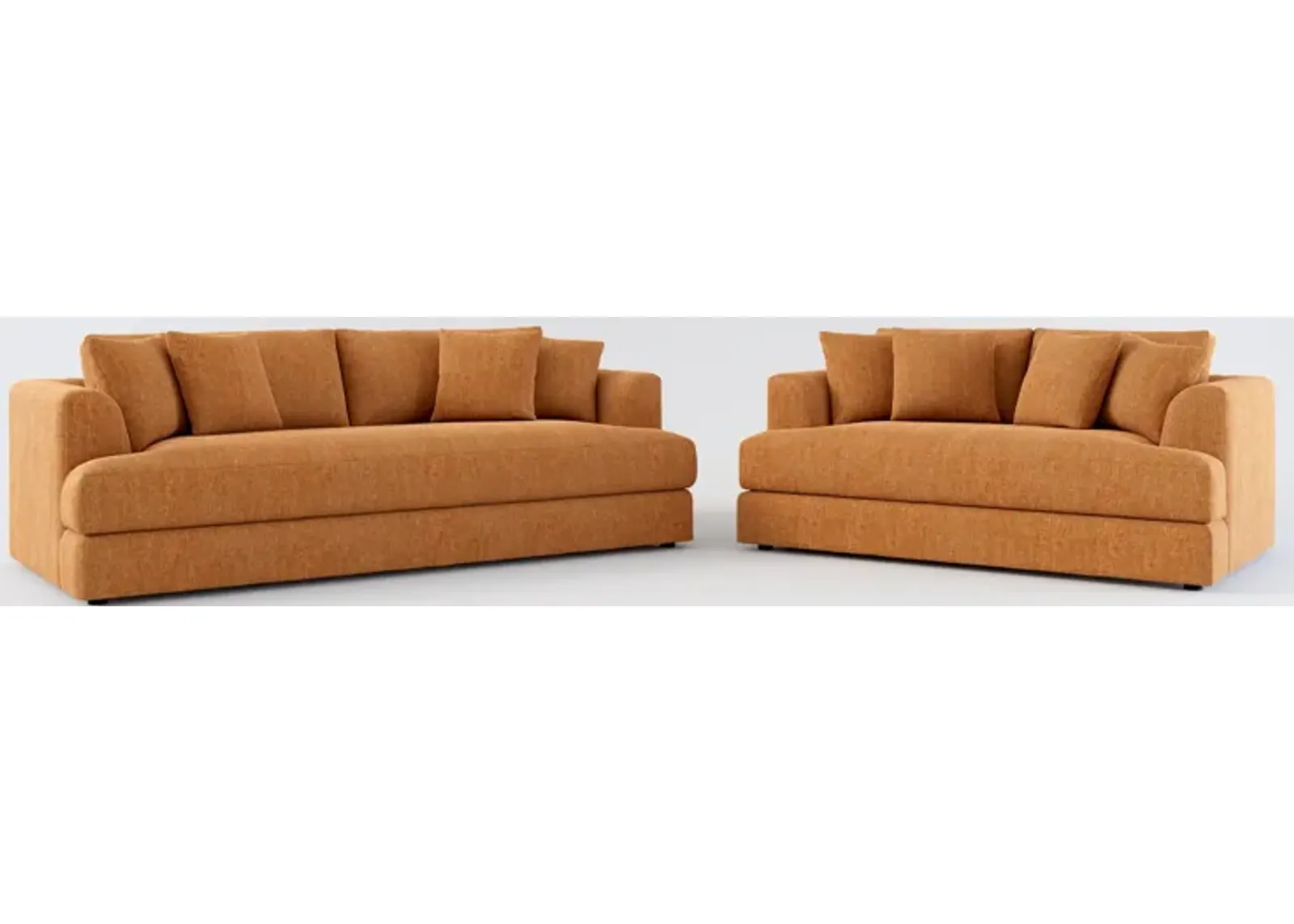 Ridley Hybrid Comfort Sofa and Loveseat Set - Contessa Ginger