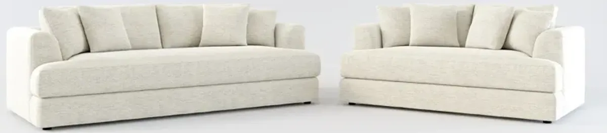 Ridley Hybrid Comfort Sofa and Loveseat Set - Merino Chalk