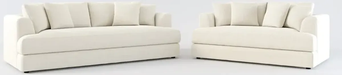 Ridley Hybrid Comfort Sofa and Loveseat Set - Curious Pearl