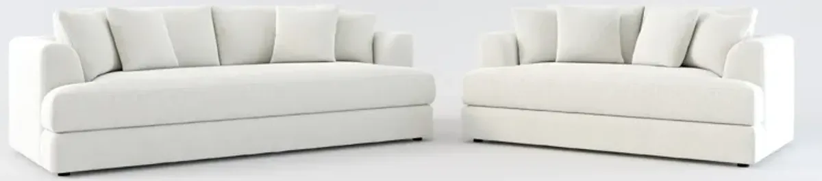 Ridley Hybrid Comfort Sofa and Loveseat Set - Oslo Snow