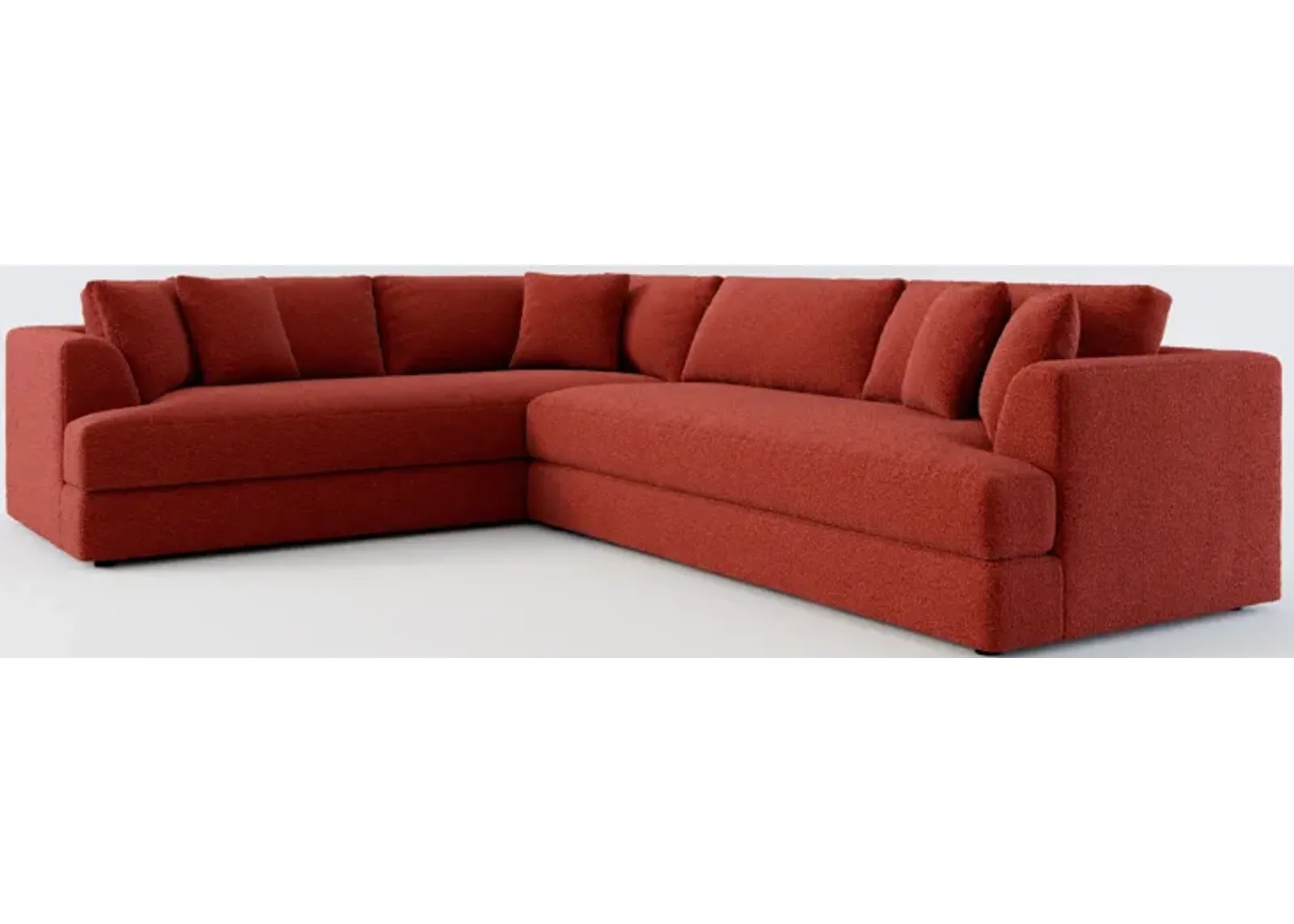 Ridley Hybrid Comfort 2-Piece Sectional with Right-Facing Sofa - Bloke Brick