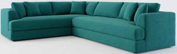 Ridley Hybrid Comfort 2-Piece Sectional with Right-Facing Sofa - Bloke Peacock
