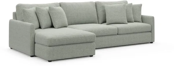 Jaden Foam Comfort Sectional - Broderick Sea Glass