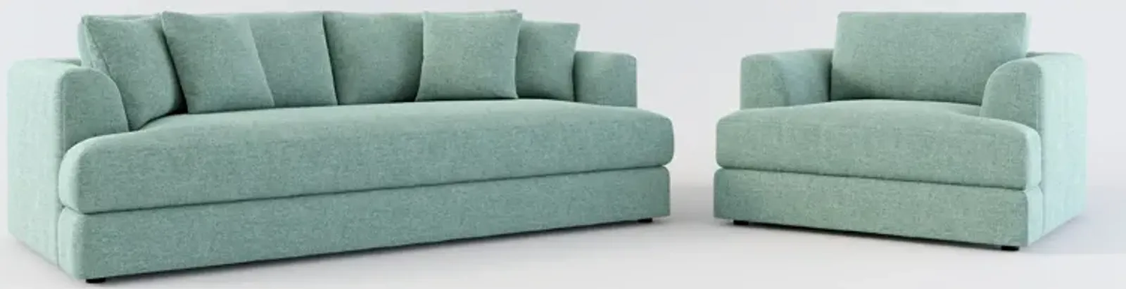 Ridley Foam Comfort Sofa and Chair Set - Bridger Jade