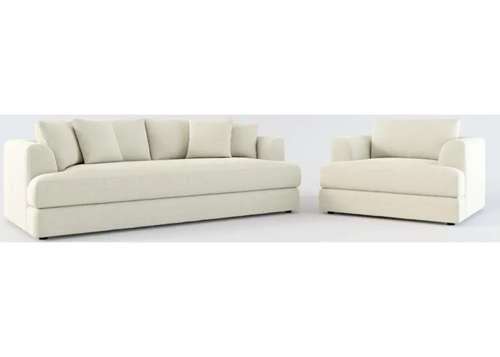 Ridley Foam Comfort Sofa and Chair Set - Liv Dove