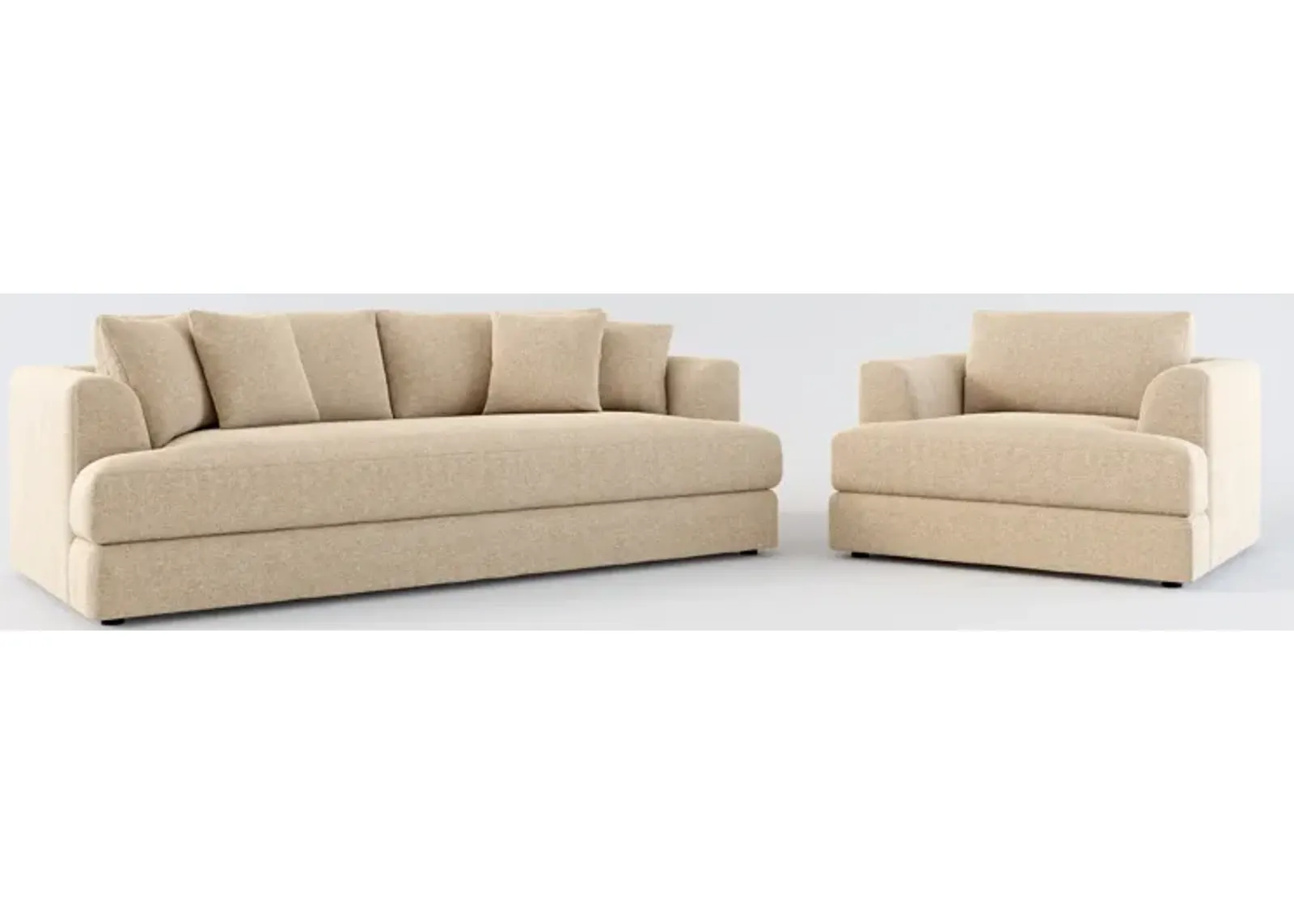 Ridley Foam Comfort Sofa and Chair Set - Liv Wicker