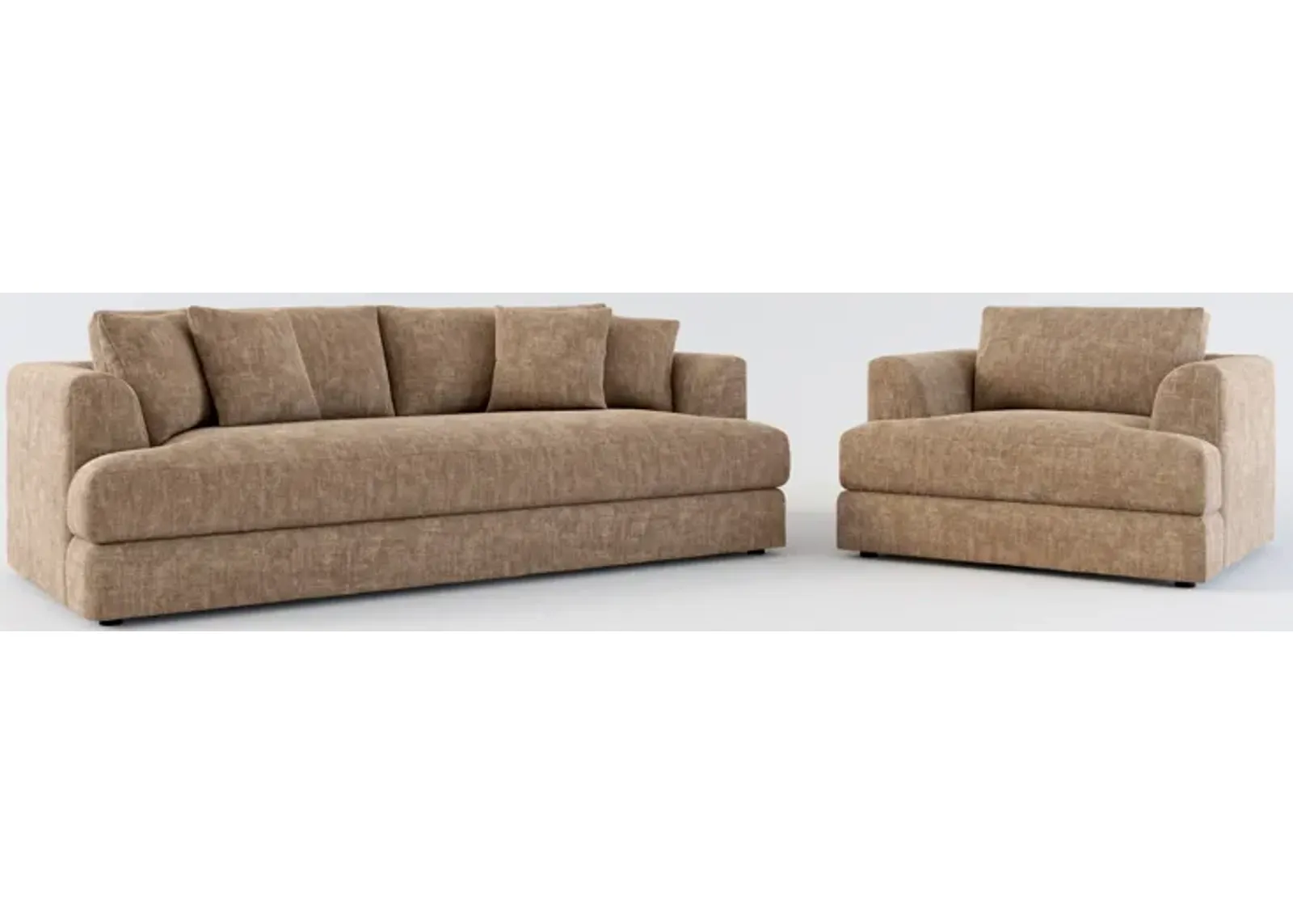 Ridley Foam Comfort Sofa and Chair Set - Argo Java