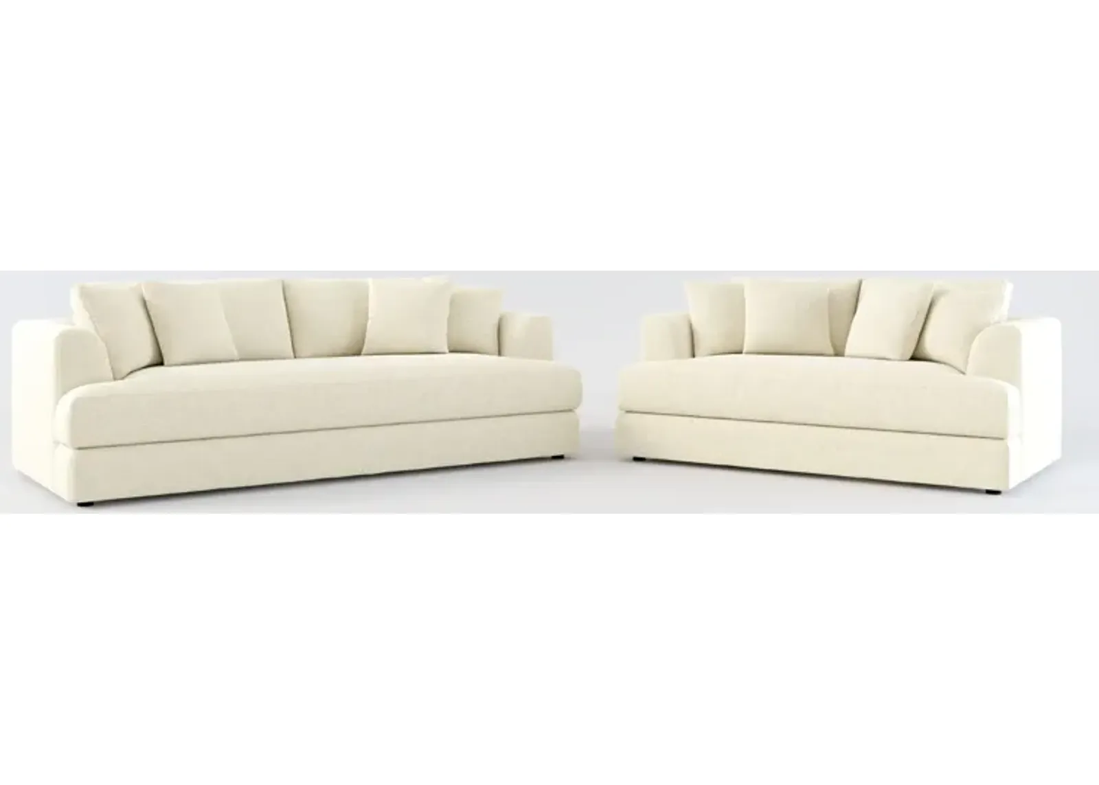 Ridley Foam Comfort Sofa and Loveseat Set - Bridger Shell