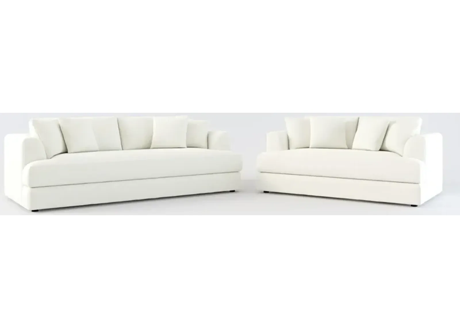 Ridley Foam Comfort Sofa and Loveseat Set - Liv Arctic