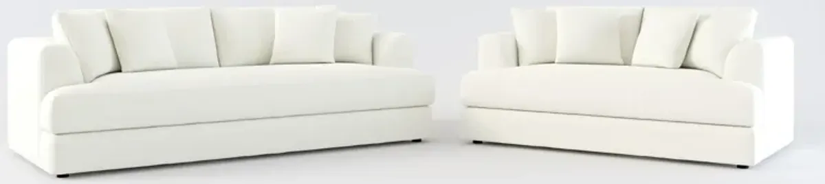 Ridley Foam Comfort Sofa and Loveseat Set - Liv Arctic