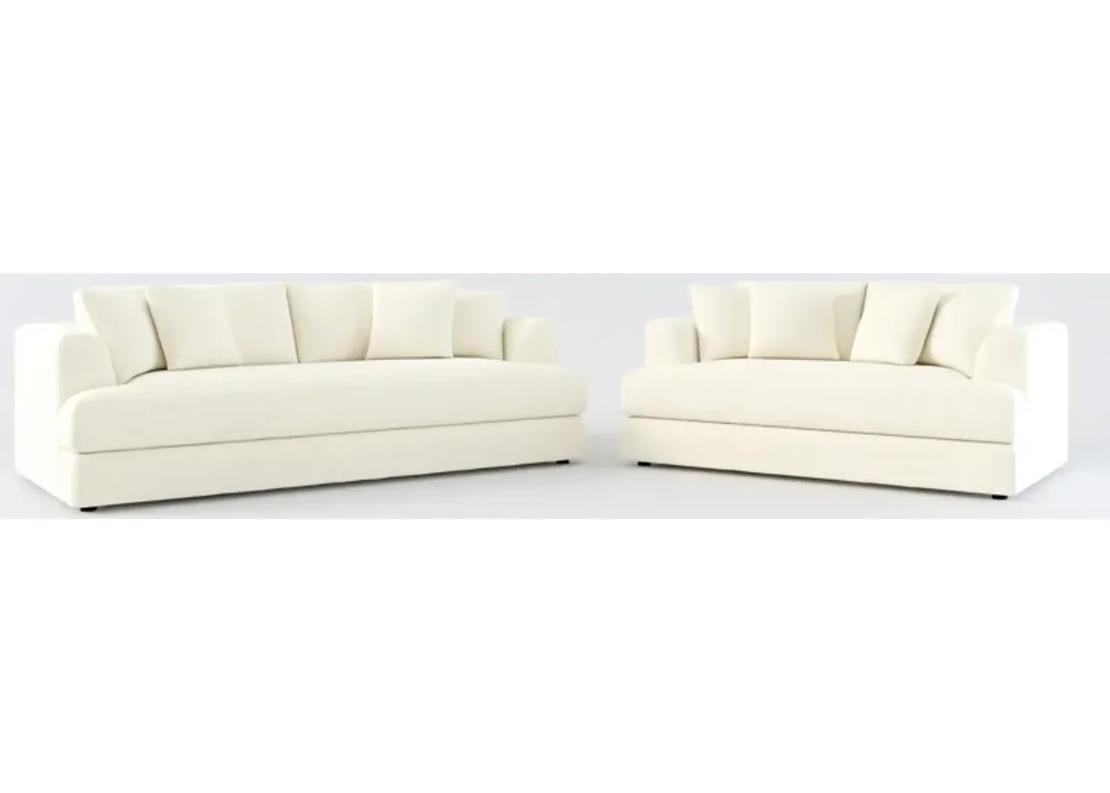 Ridley Foam Comfort Sofa and Loveseat Set - Fincher Ivory