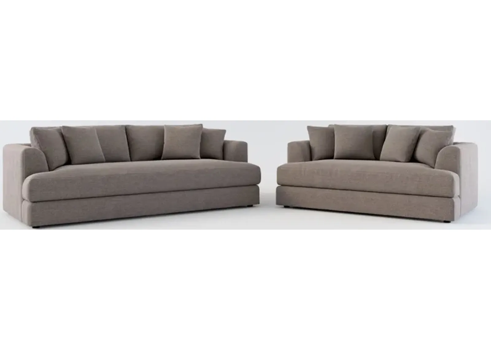 Ridley Foam Comfort Sofa and Loveseat Set - Presidio Steel