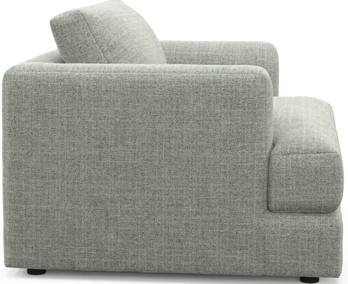 Ridley Foam Comfort Sofa, Loveseat, and Chair Set - Broderick Sea Glass