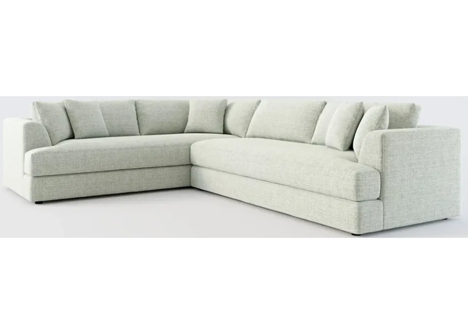 Ridley Foam Comfort 2-Piece Sectional with Right-Facing Sofa - Broderick Sea Glass