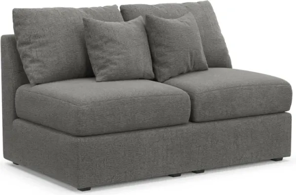 The Pitt Foam Comfort Armless Loveseat - Living Large Charcoal