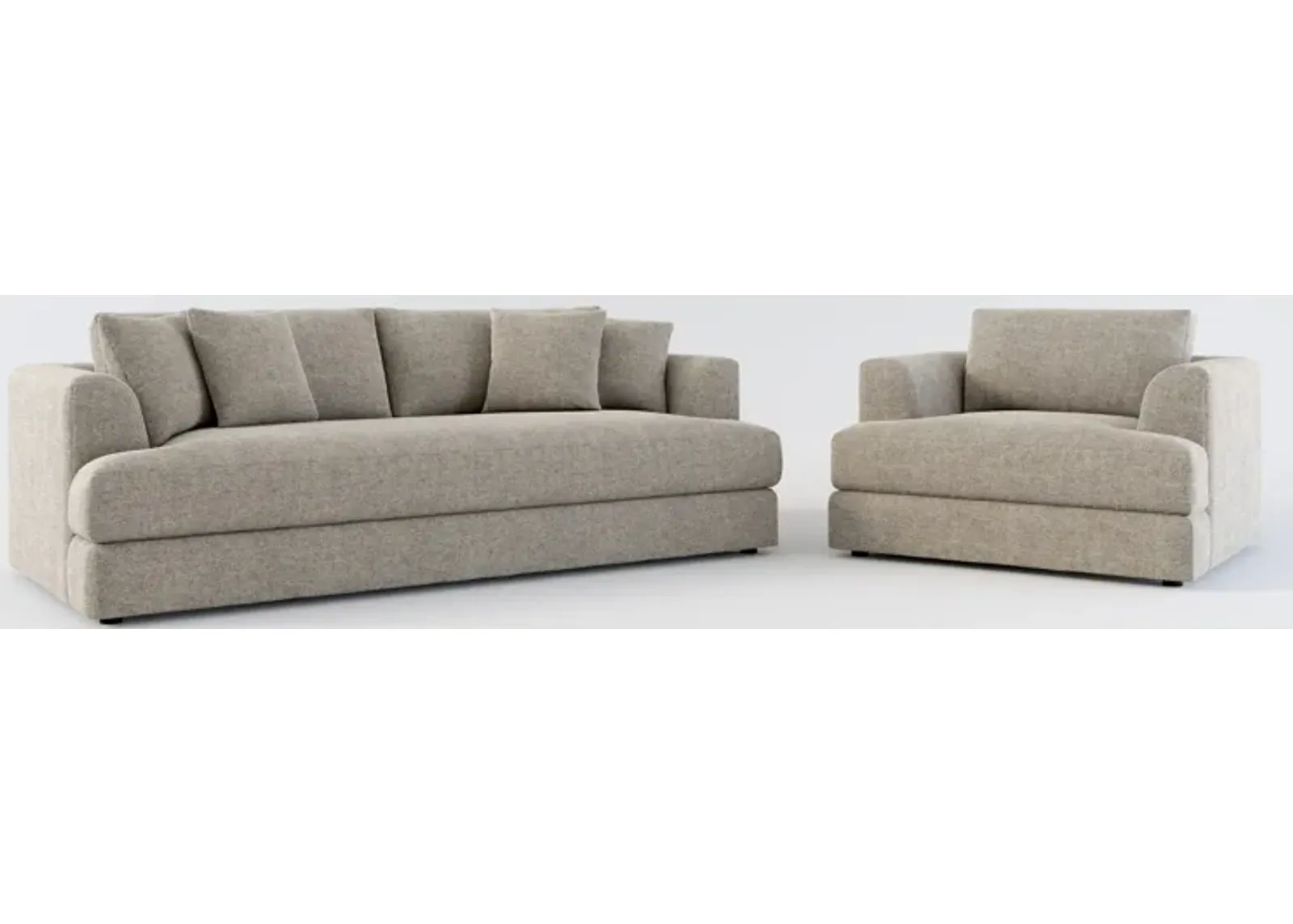 Ridley Hybrid Comfort Sofa and Chair Set - Bridger Metal