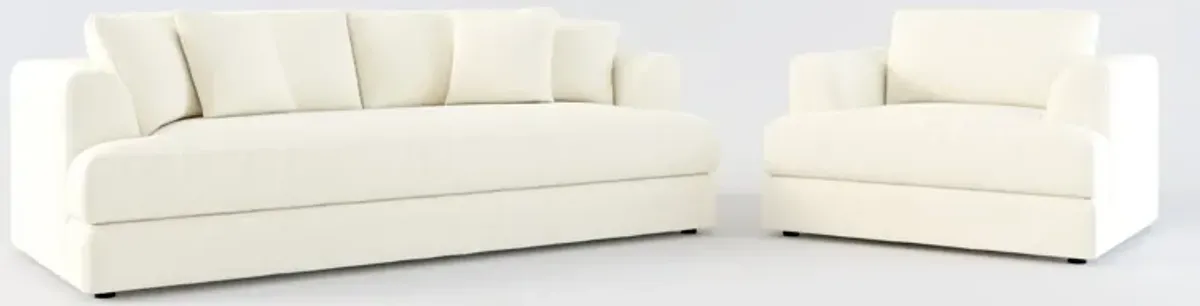 Ridley Hybrid Comfort Sofa and Chair Set - Fincher Ivory