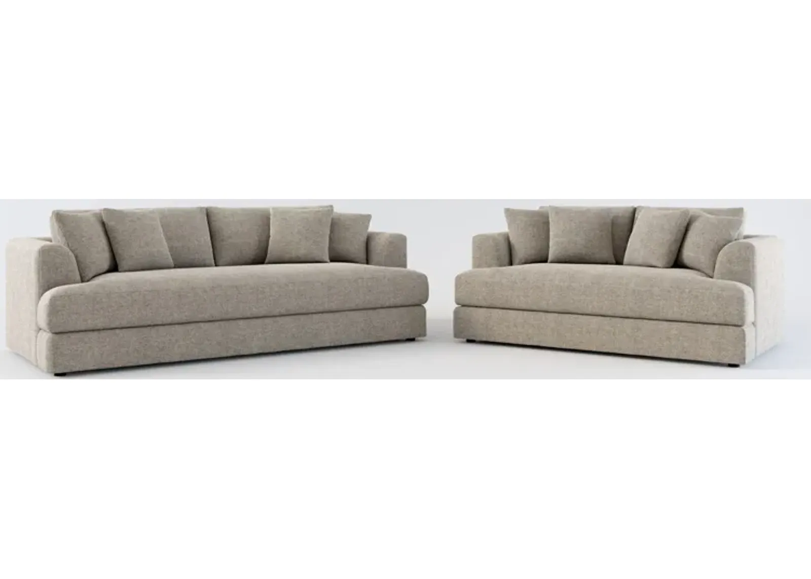 Ridley Hybrid Comfort Sofa and Loveseat Set - Bridger Metal